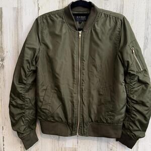 INSO Collection Classic Bomber Jacket Women's Size PL Large Army Green Gold